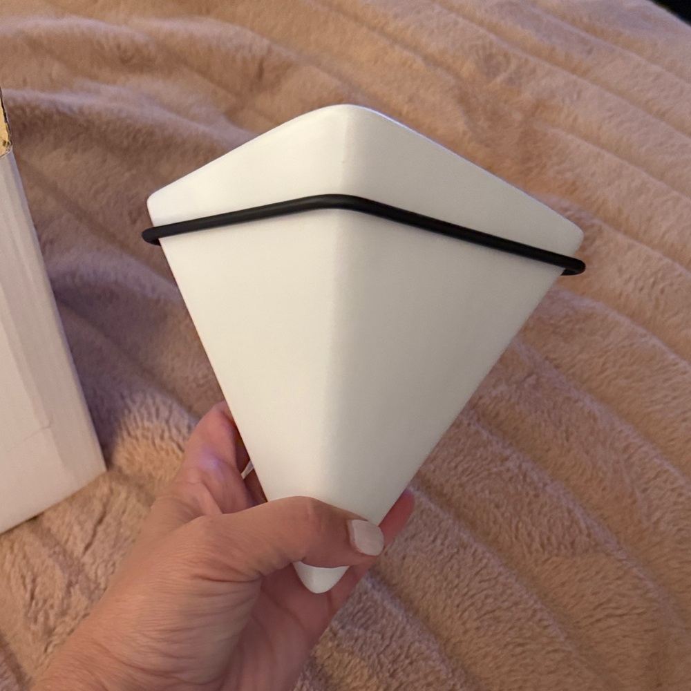 White Geometric Wall Planter